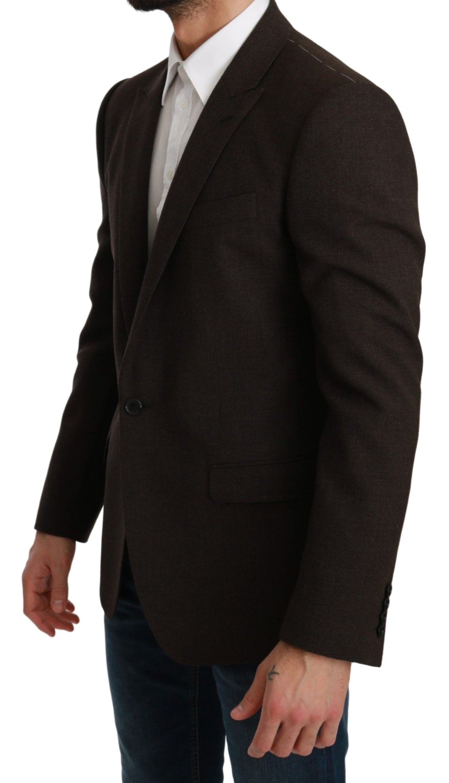 Veste manteau coupe slim marron Blazer MARTINI