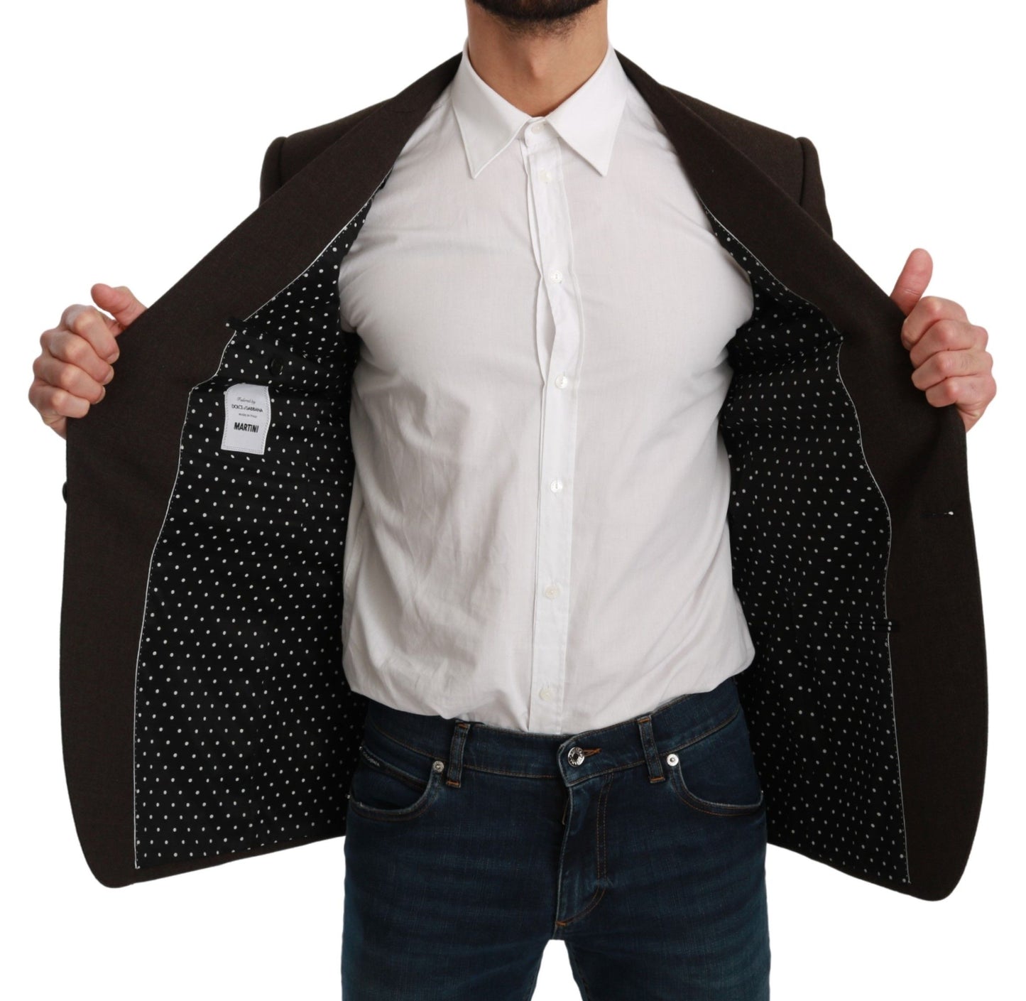 Veste manteau coupe slim marron Blazer MARTINI