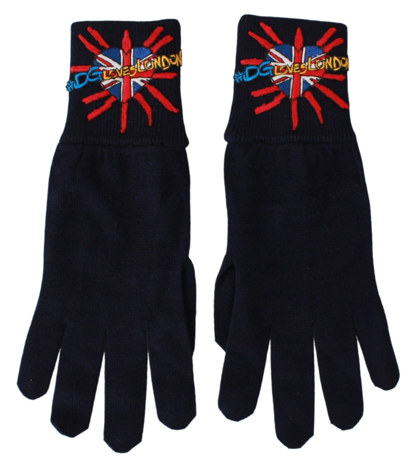 Guantes de lana bordados azules #DGLovesLondon