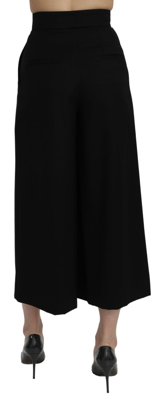 Pantalones negros de cintura alta y pierna ancha