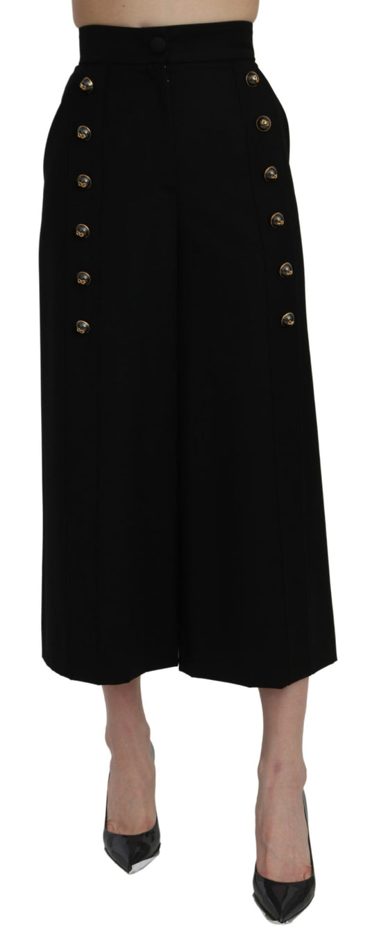 Pantalones negros de cintura alta y pierna ancha