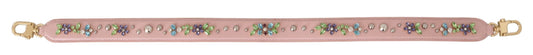 Pink Leather Crystal Stud Accessory Shoulder Strap