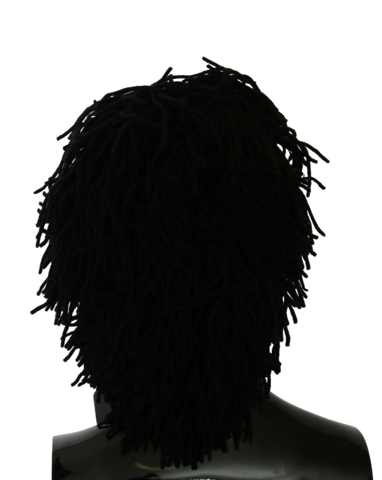 Bonnet tricoté en cachemire noir et blanc à motif animalier