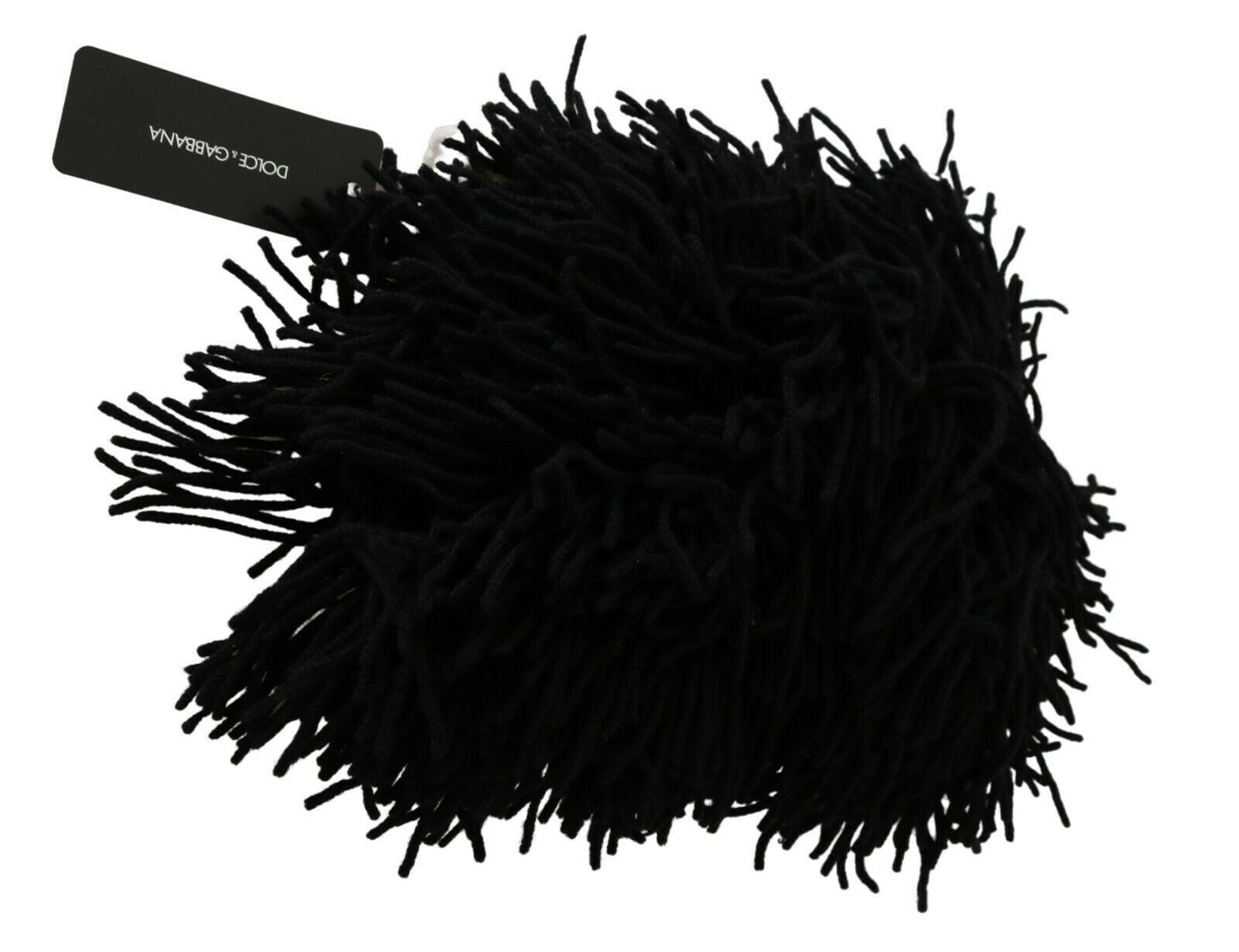 Bonnet tricoté en cachemire noir et blanc à motif animalier