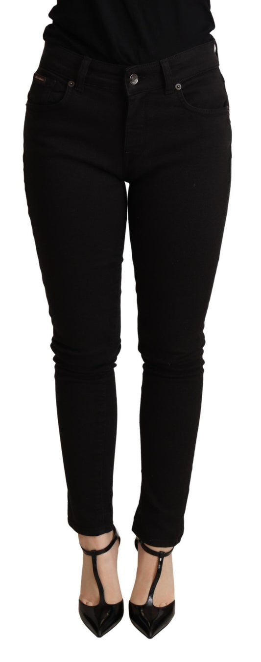 Pantalon skinny en coton stretch noir
