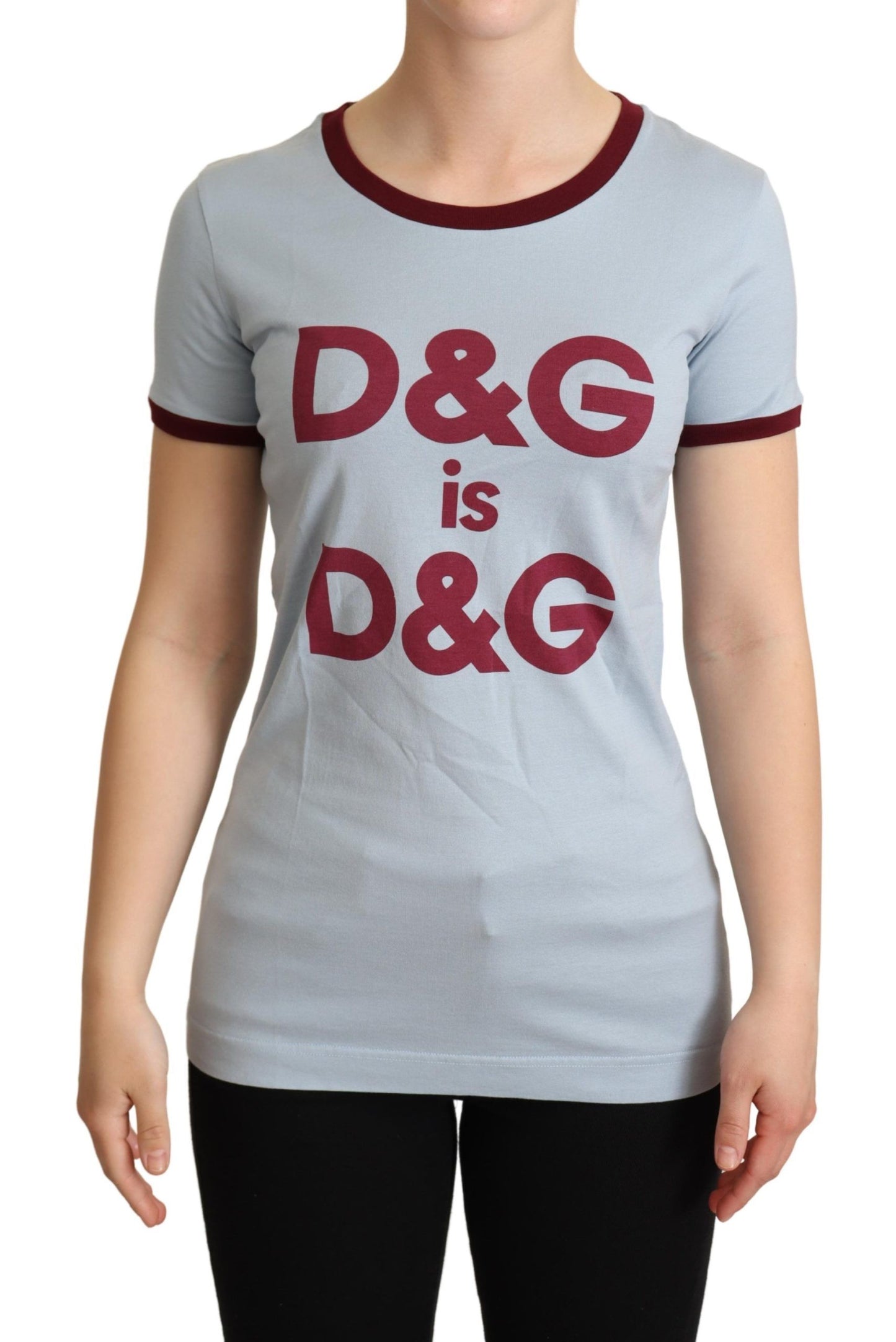Camiseta azul de cuello redondo D&amp;G