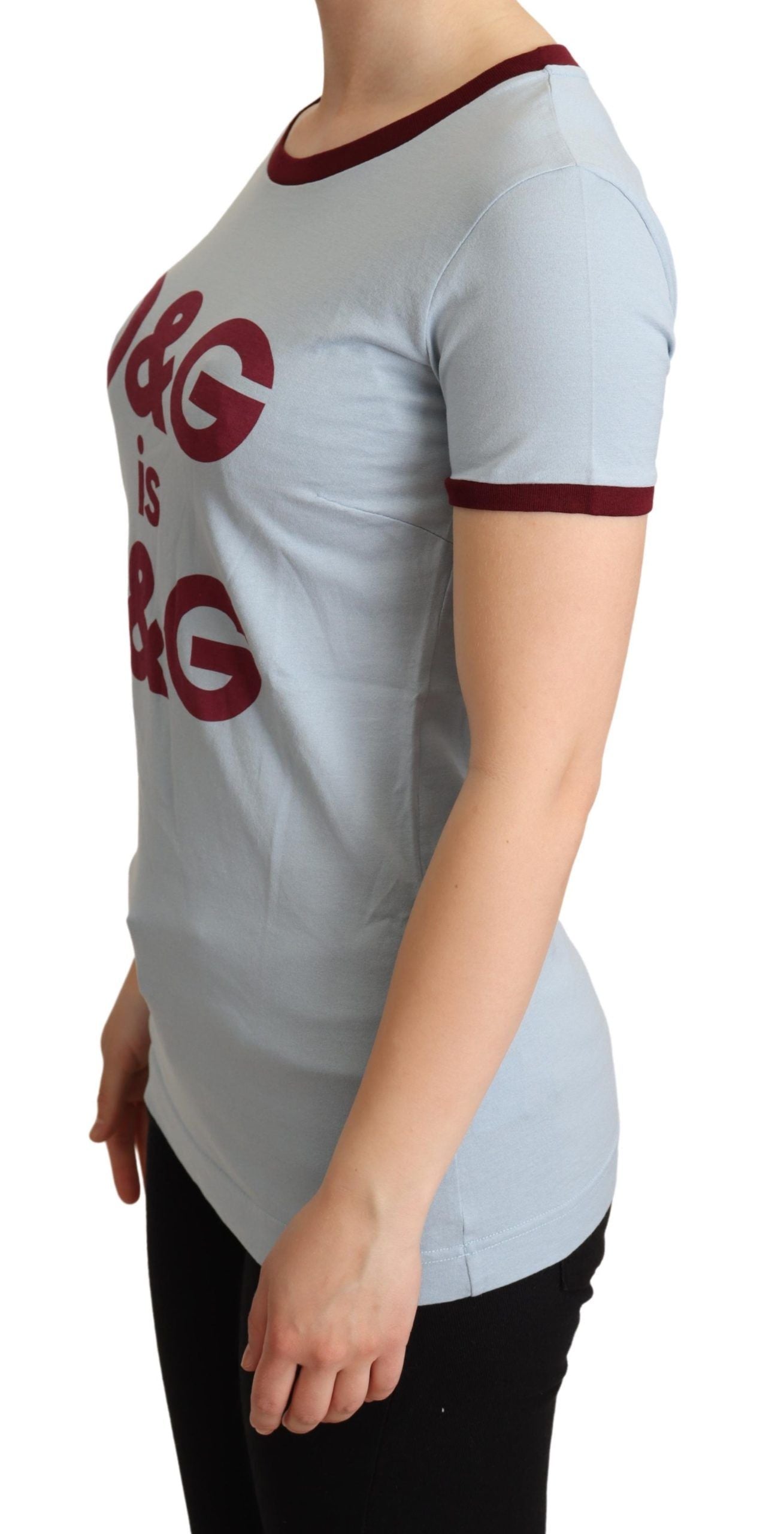 Camiseta azul de cuello redondo D&amp;G