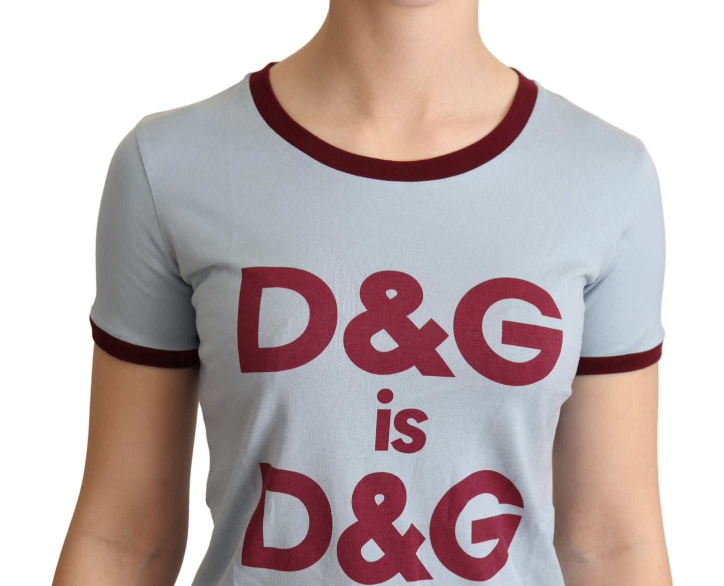Camiseta azul de cuello redondo D&amp;G