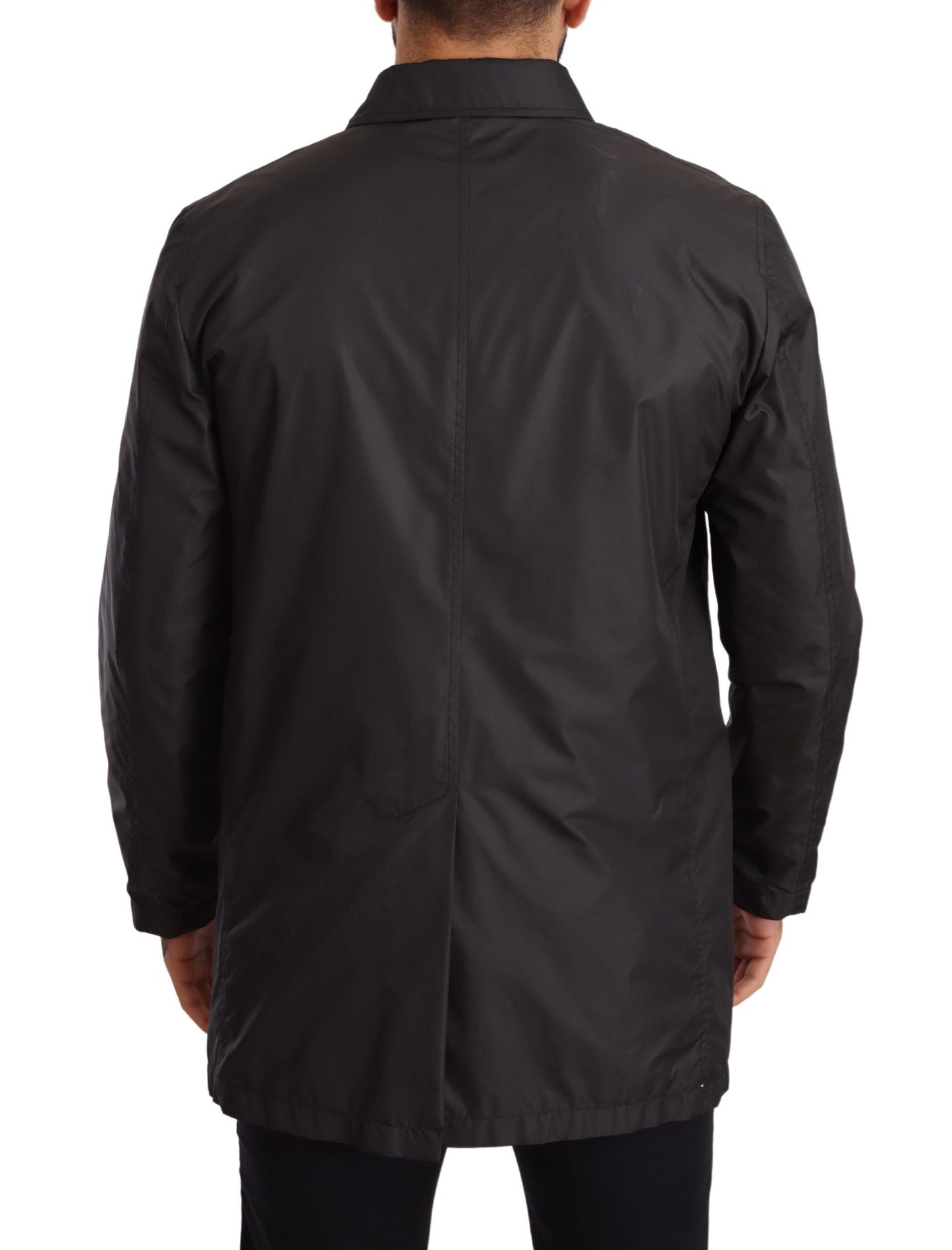 Chaqueta gabardina de poliéster negra para hombre