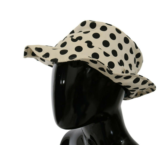 Sombrero trilby blanco 100 % algodón con diseño de lunares