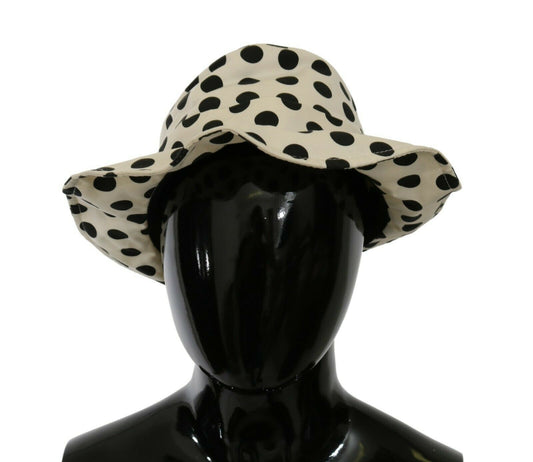 Sombrero trilby blanco 100 % algodón con diseño de lunares