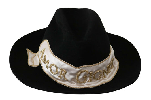 Sombrero Panamá de ala ancha Lapin Amor Gignit negro