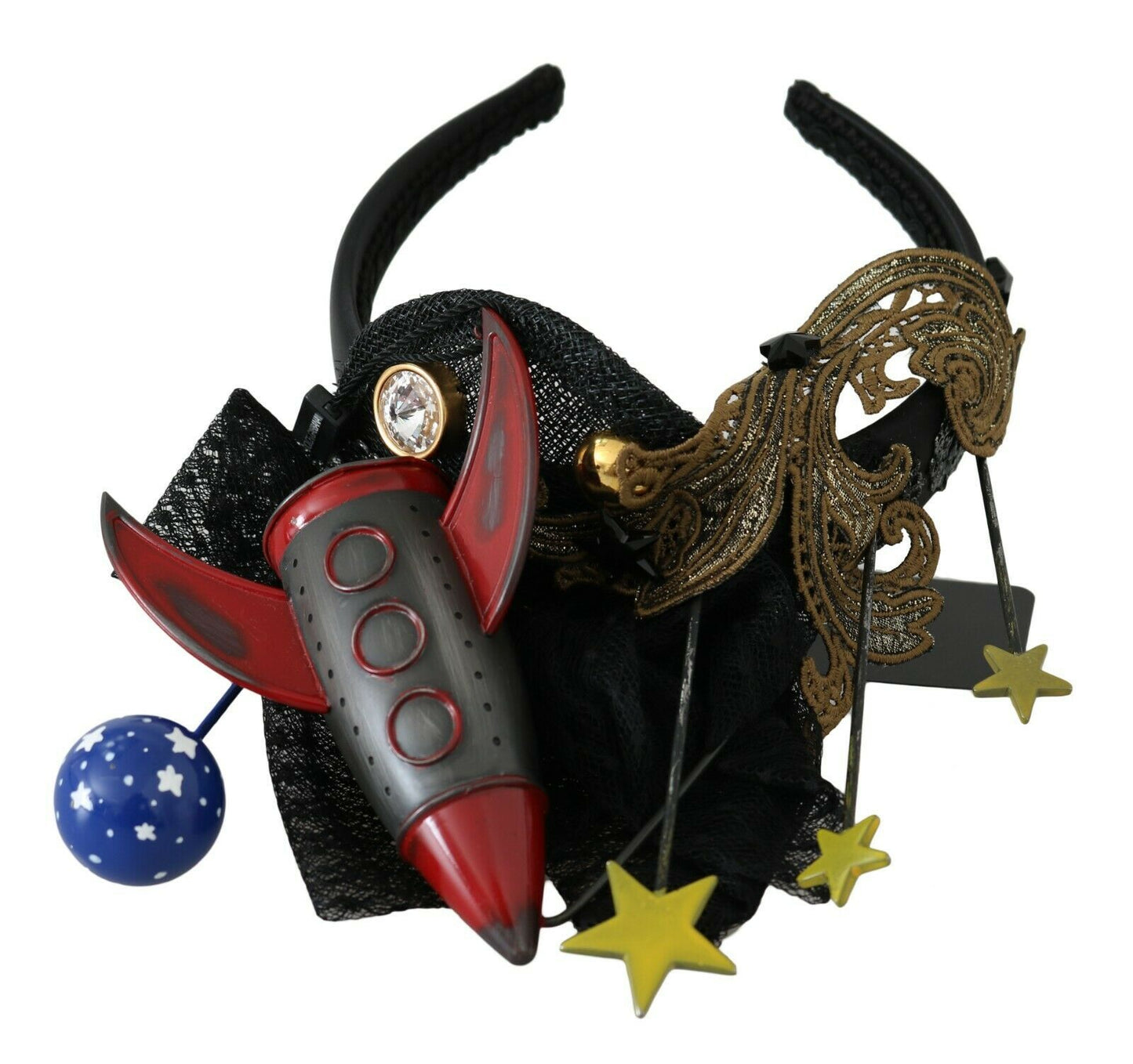 Diadema con tiara y estrellas de cristal de cohete