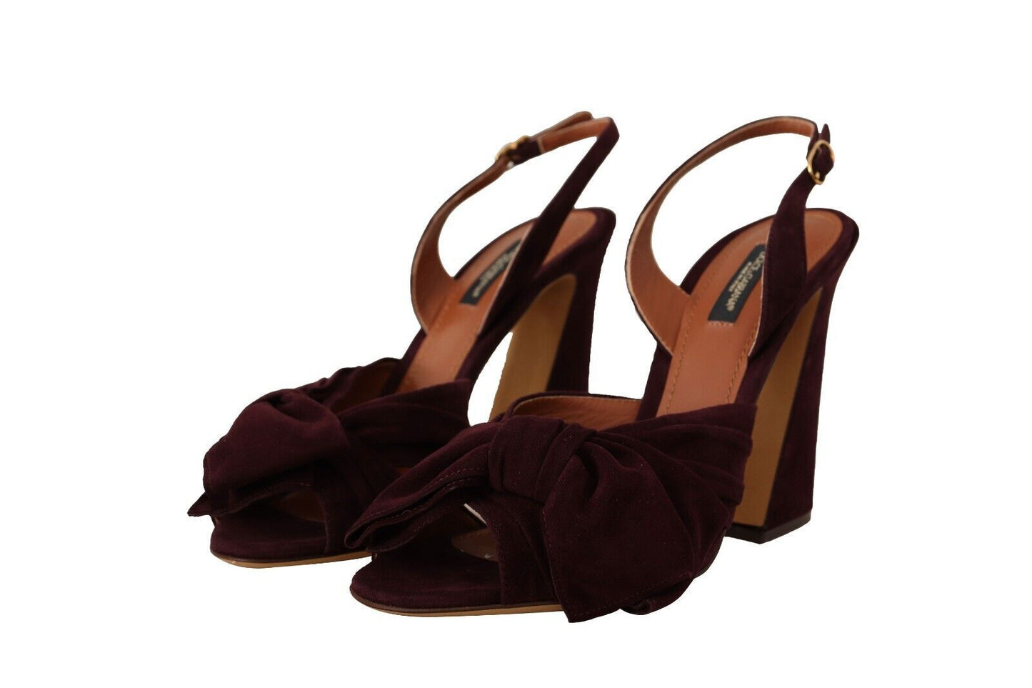 Sandales à bride cheville en daim violet foncé