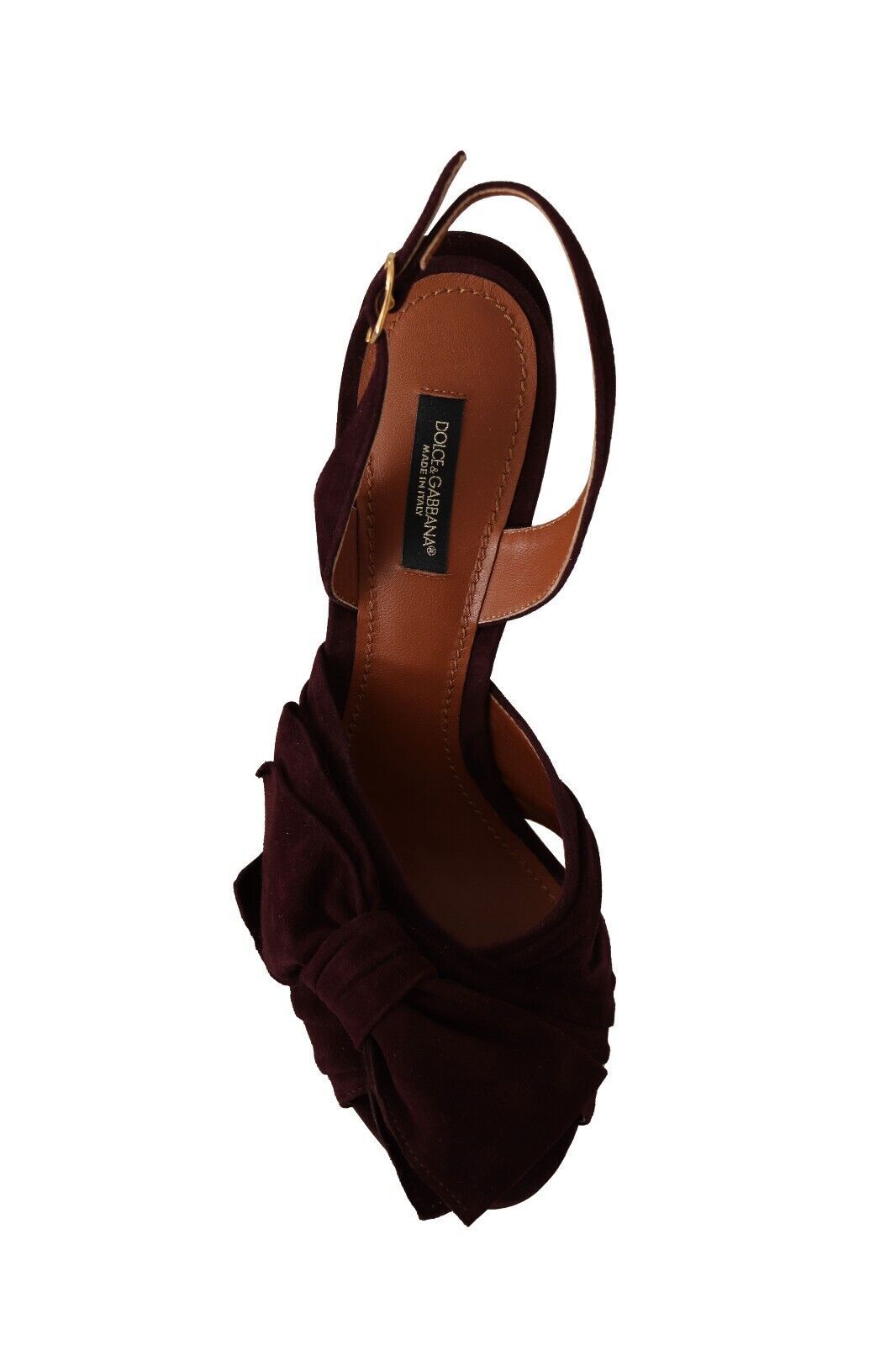 Sandales à bride cheville en daim violet foncé