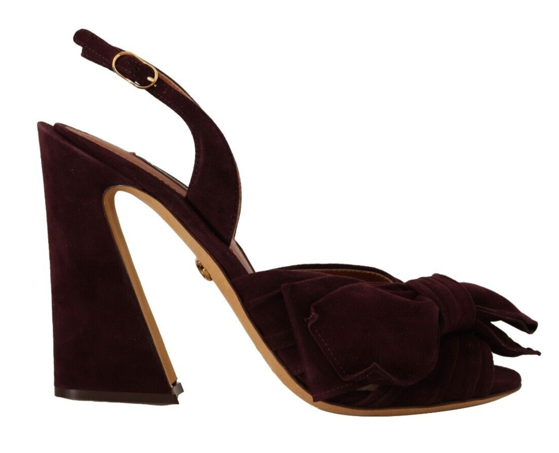 Sandales à bride cheville en daim violet foncé
