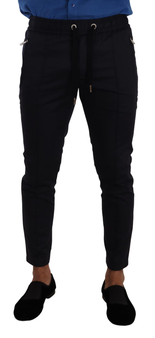 Blue Cotton Stretch Jogging Trouser Pants