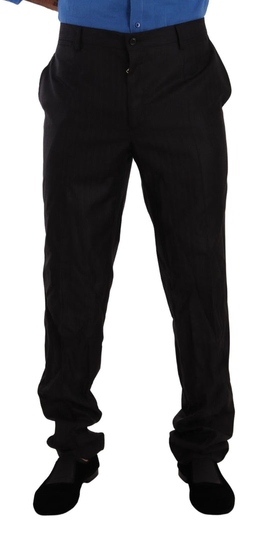 Gray Wool Silk Dress Trouser Dress Pants