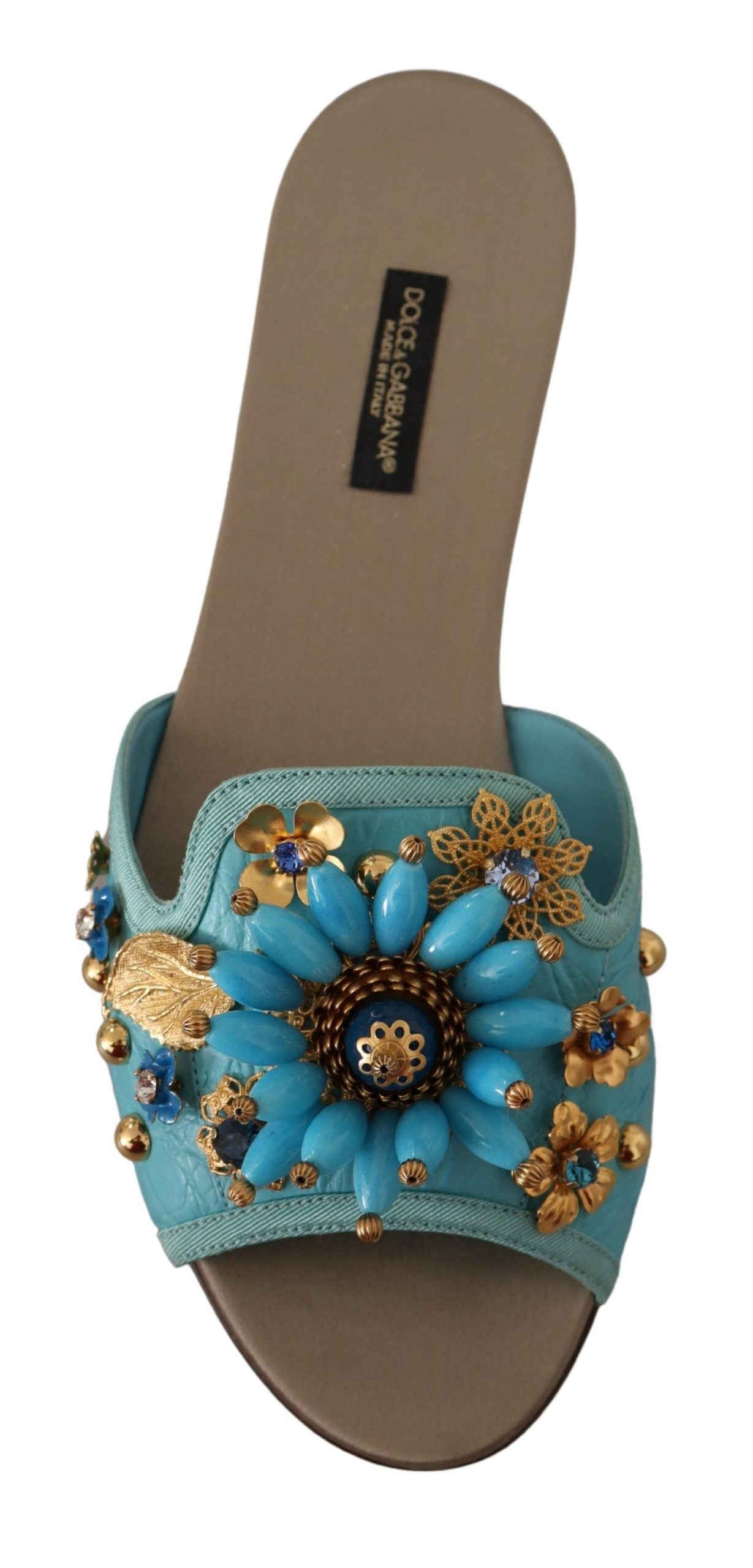 Sandales en cuir exotique Blue Crystal Blue Crystal