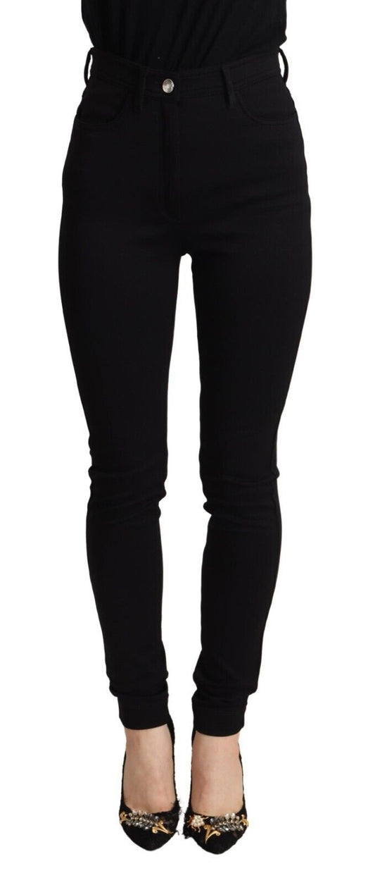 Pantalones negros ajustados de cintura alta