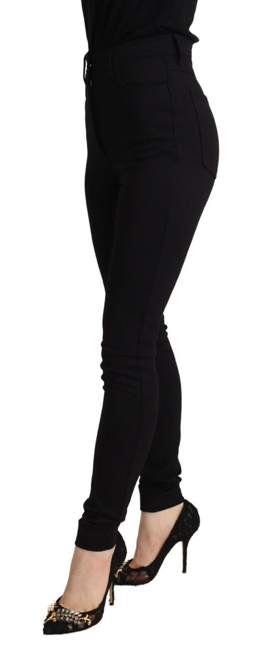 Pantalones negros ajustados de cintura alta