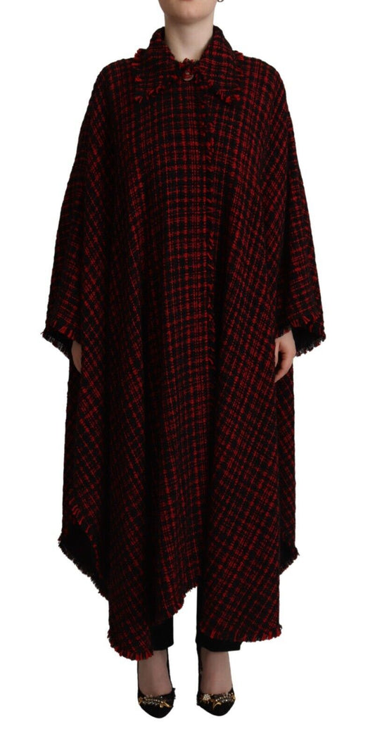 Chaqueta de algodón a cuadros negra y roja