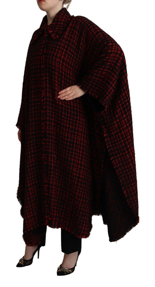 Chaqueta de algodón a cuadros negra y roja