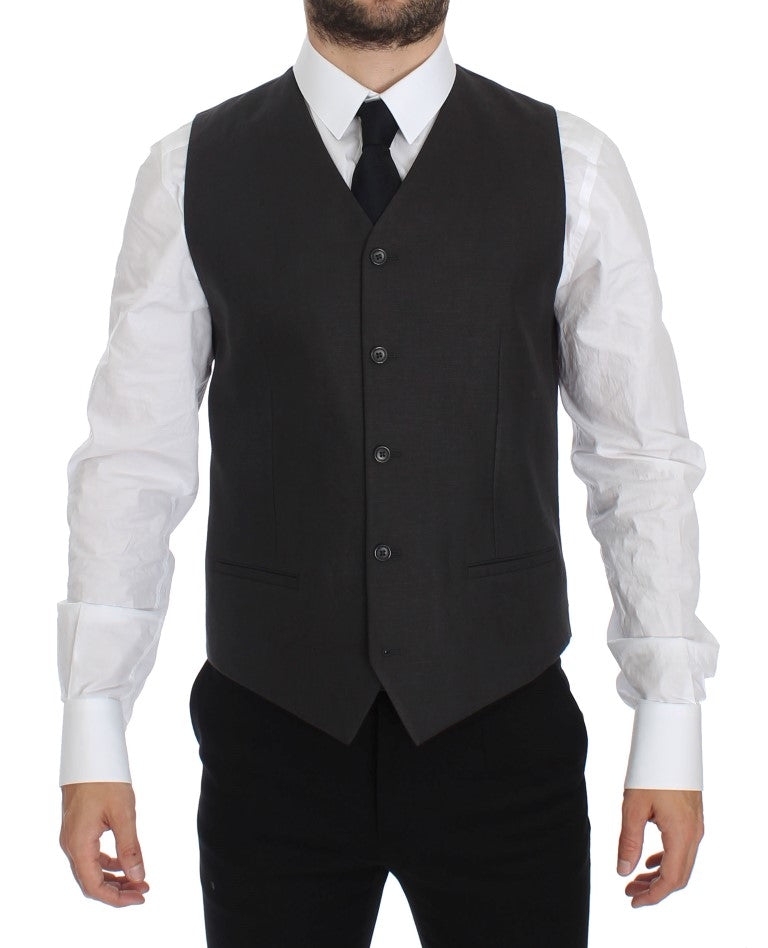 Chaqueta blazer de lino de corte entallado gris