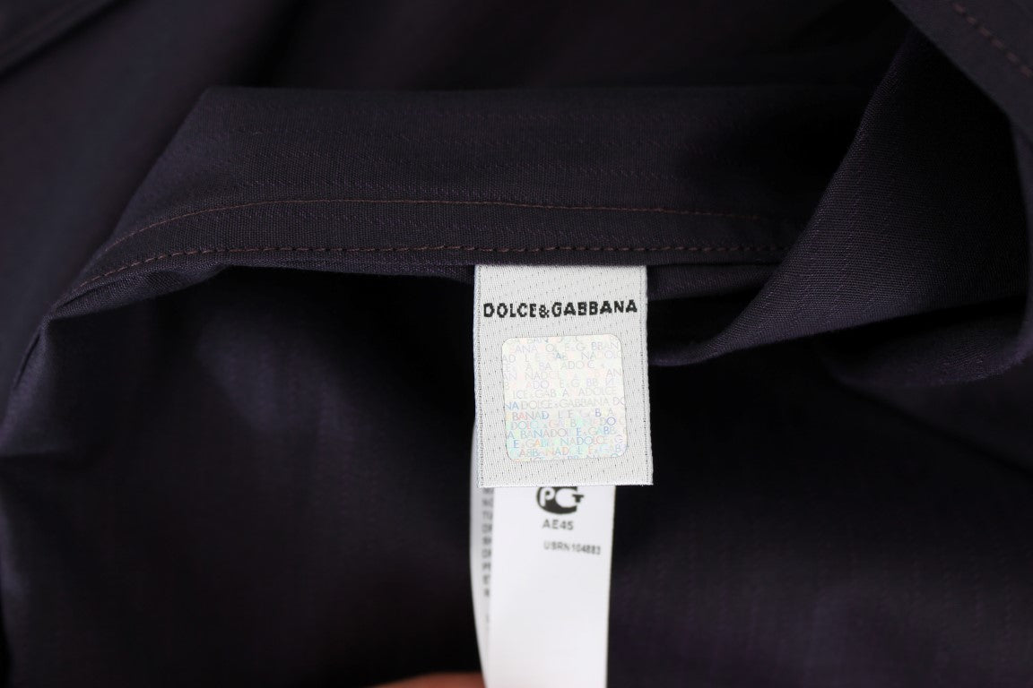 Camisa de pijama de algodón con rayas moradas