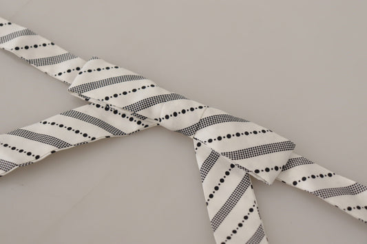 Nœud papillon 100 % soie à pois blancs et noirs