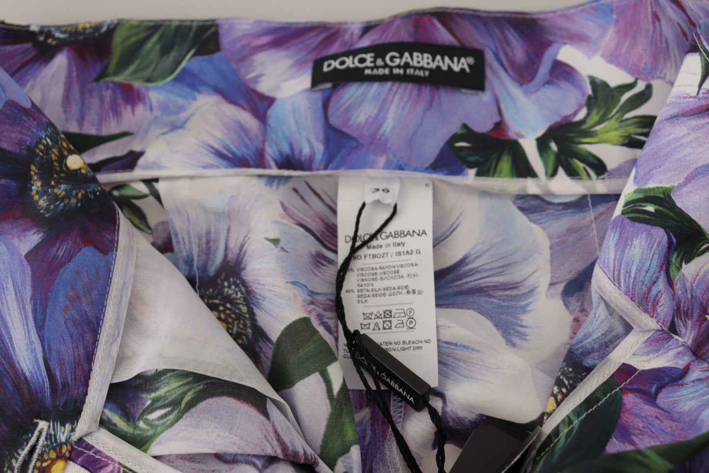 Pantalones cortos de cintura alta con diseño de anémona morada