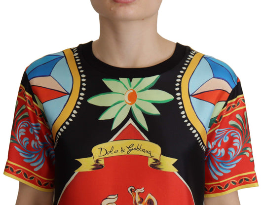 T-shirt en soie multicolore Soldier Carretto