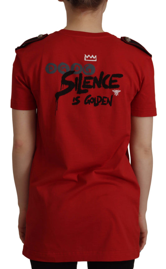 T-shirt rouge à col rond Amor Vincit Omnia