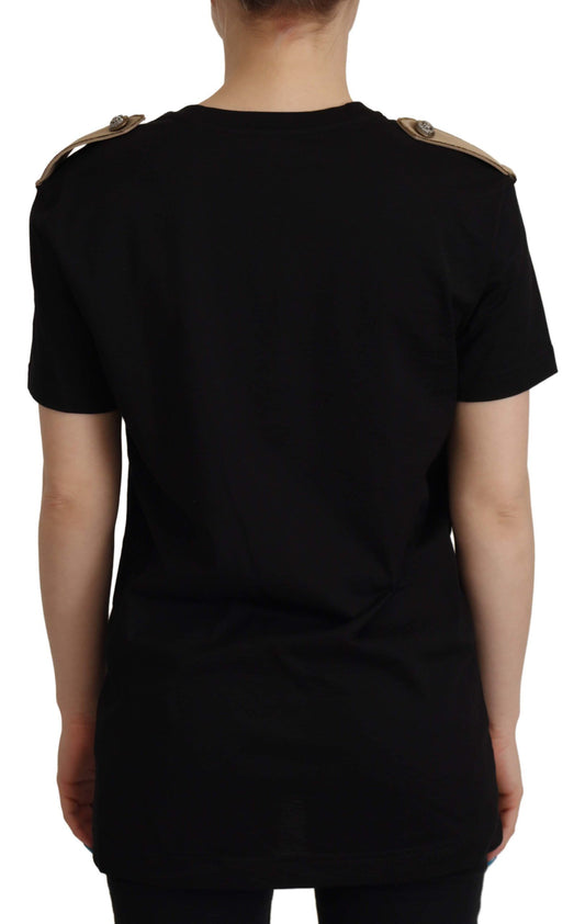 T-shirt ras du cou en coton avec logo noir
