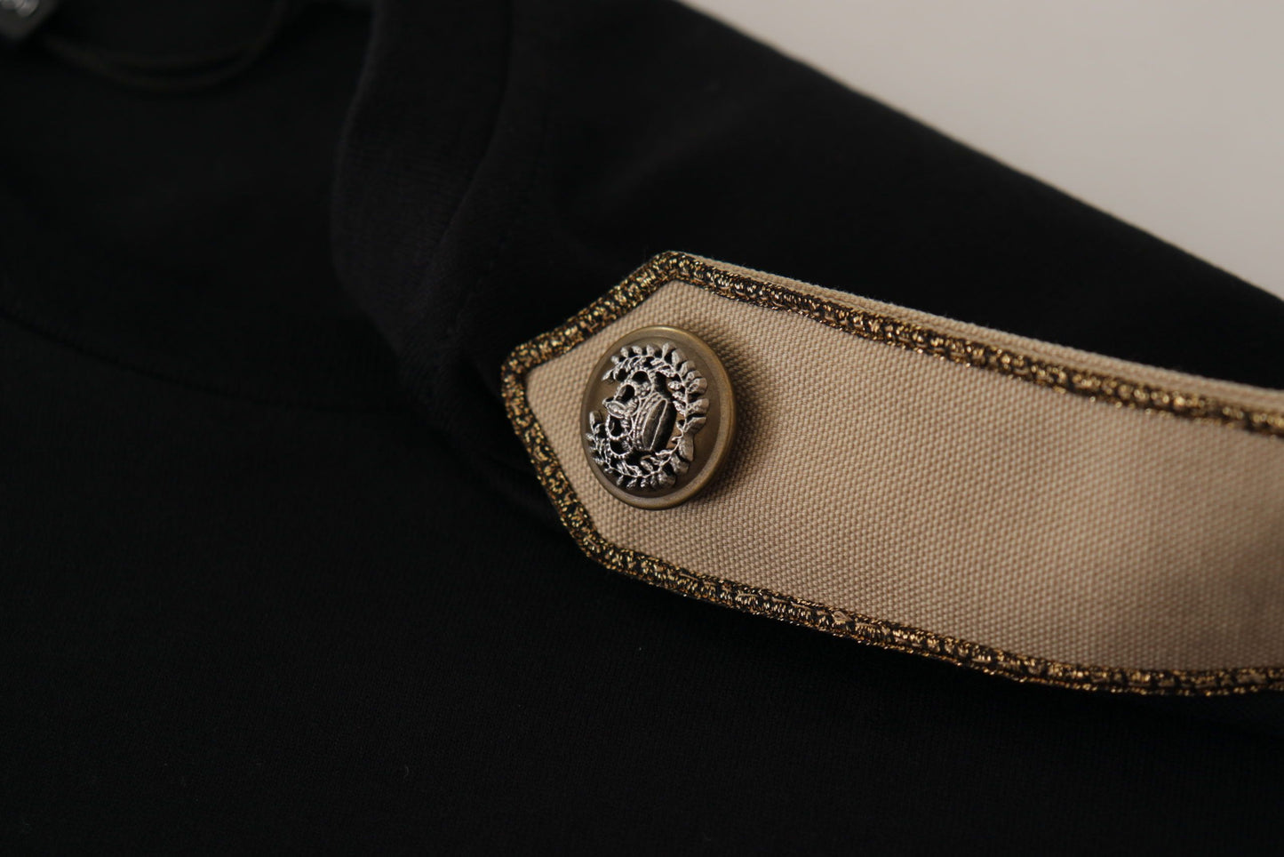Camiseta de algodón con cuello redondo y motivo de logotipo negro