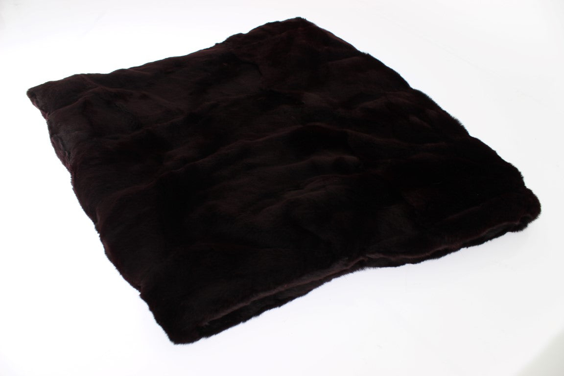 Bufanda y gorro de ganchillo con capucha de piel de comadreja morada
