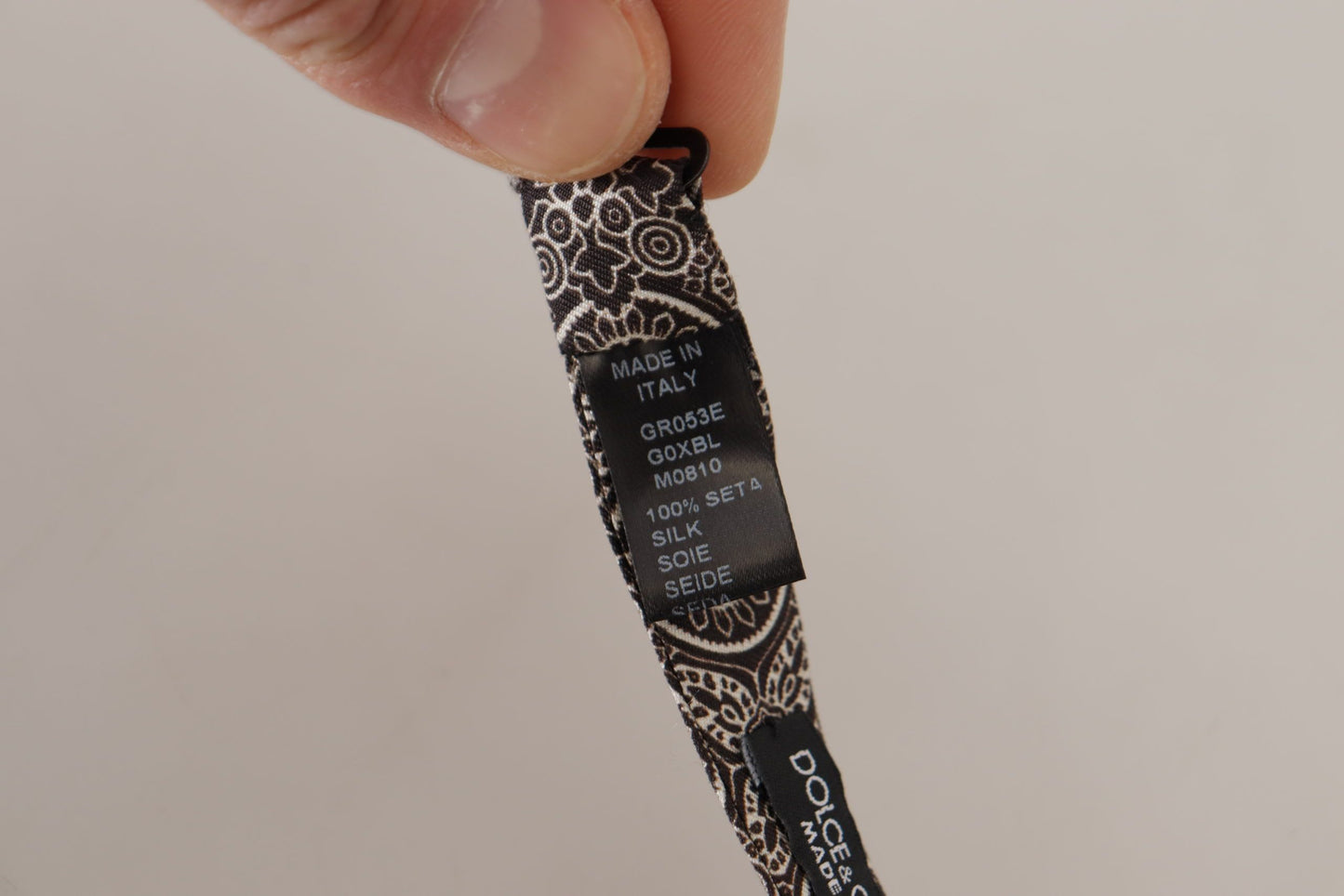 Cravate papillon ajustable 100 % soie noire et blanche