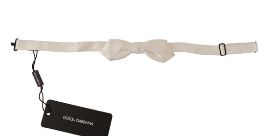 Corbata Papillon fina ajustable de seda 100 % blanca