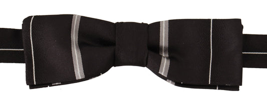 Corbata Papillon de seda 100 % con forro gris y negro