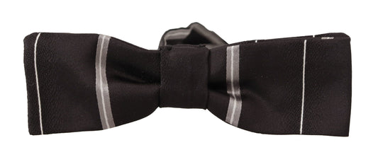 Corbata Papillon de seda 100 % con forro gris y negro