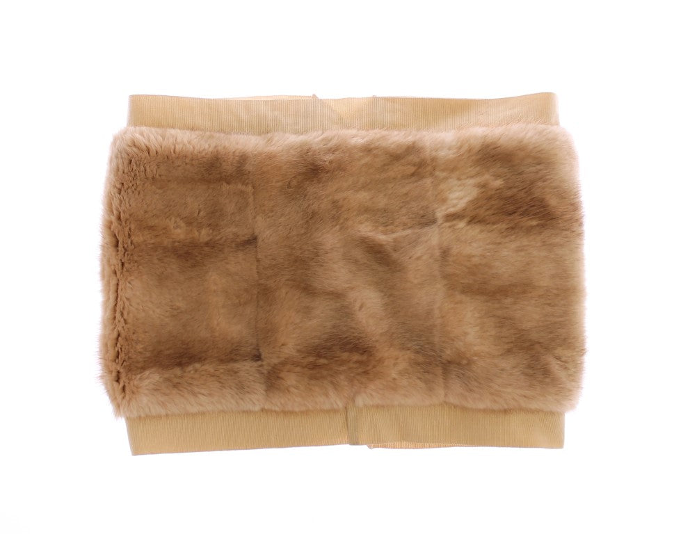 Bufanda de piel de visón beige tipo fular para el cuello