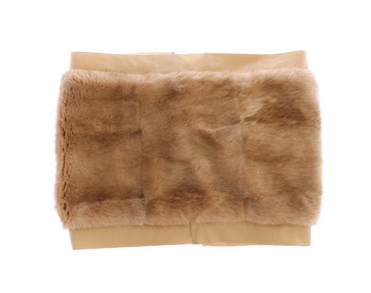 Bufanda de piel de visón beige tipo fular para el cuello