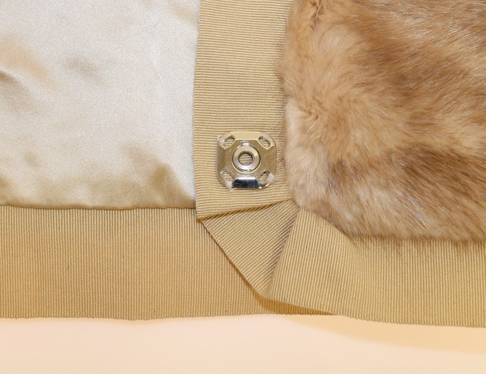 Bufanda de piel de visón beige tipo fular para el cuello
