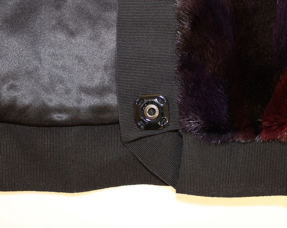 Bufanda de piel de visón morada, fular para el cuello