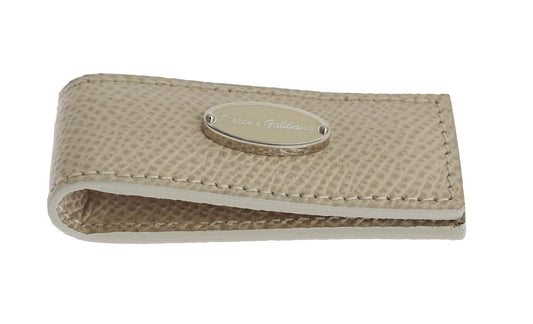 Clip magnético para billetes de cuero beige
