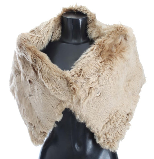 Bufanda de cuello de alpaca beige