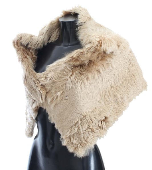 Bufanda de cuello de alpaca beige