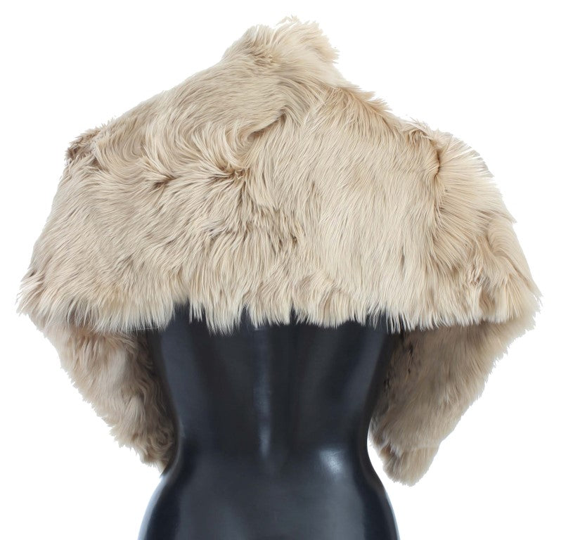 Bufanda de cuello de alpaca beige