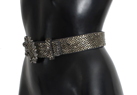 Cinturón con lentejuelas y hebilla de cristal