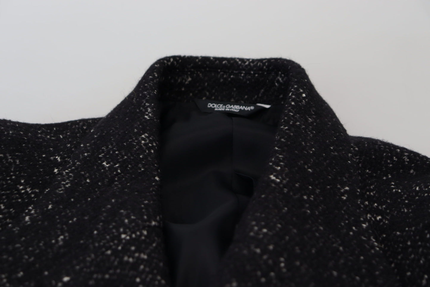 Chaqueta de lana negra cruzada para hombre